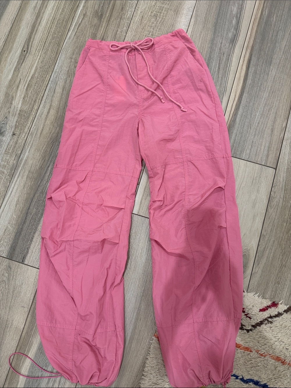 NWT Pink Drawstring Cargo Jogger Pants
